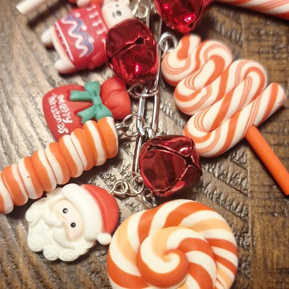 Festive Christmas Candy Keychain Bag Charm
